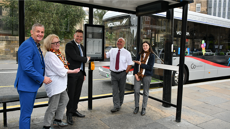 Groundbreaking solar-powered digital bus information arrives in Newcastle