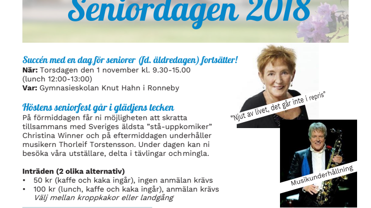 Pressinbjudan – Seniordagen, höstens seniorfest 1 november
