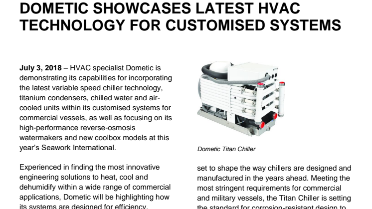 Dometic Showcases Latest HVAC Technology for Customised Systems