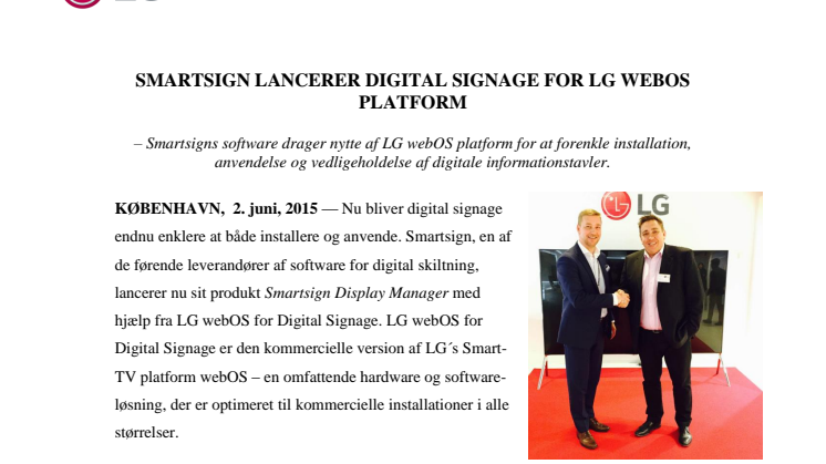 SMARTSIGN LANCERER DIGITAL SIGNAGE FOR LG WEBOS PLATFORM 