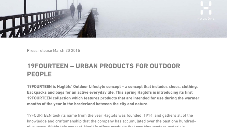 19FOURTEEN – URBAN PRODUCTS FOR OUTDOOR PEOPLE 