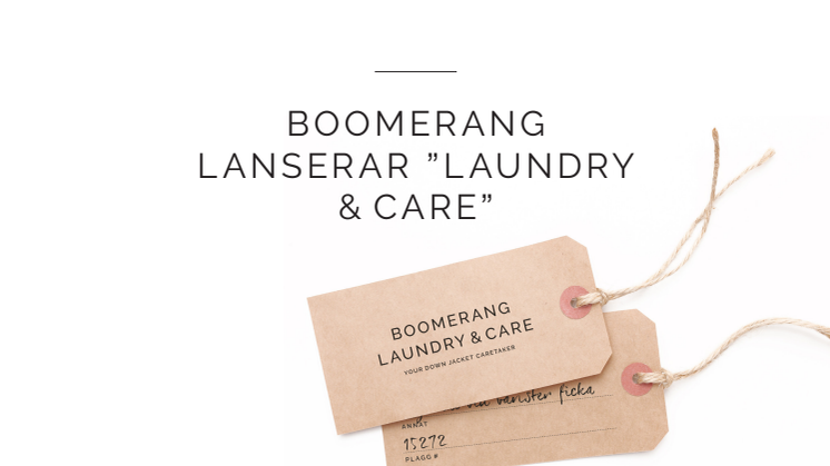 Boomerang lanserar Laundry & Care Service