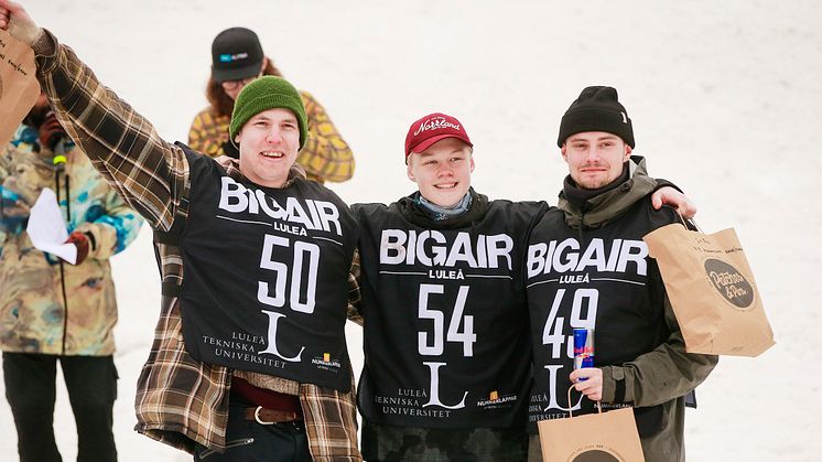 Karl Fredriksson, Max Pettersson, Arvid Segevall, LTU Big Air 2019 på Luleå tekniska universitet