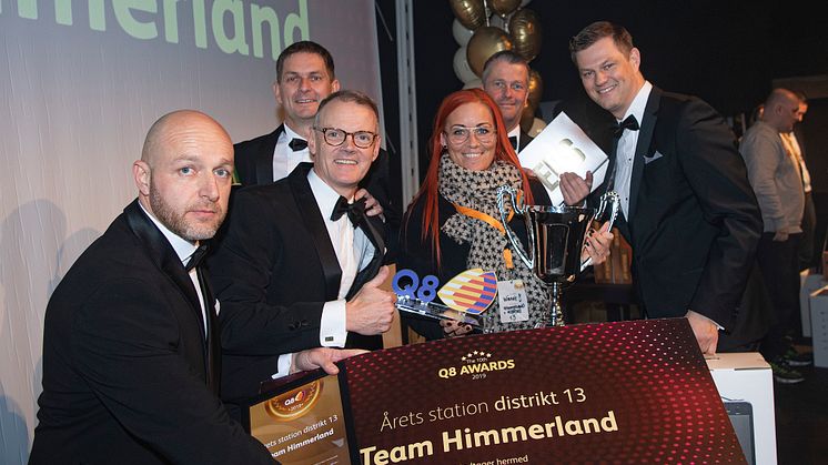 Team Himmerland modtager prisen som bedste Q8-servicestation i distriktet