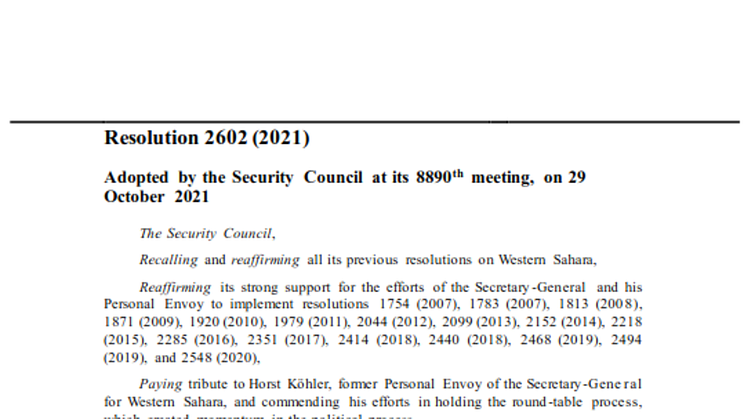 Resolution 2602 forlænger FN overvågningen af våbenhvilen til udgangen af oktober 2022