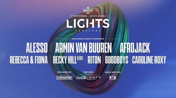 LIGHTS FESTIVAL ÅTERVÄNDER – EN AV DE STÖRSTA ELEKTRONISKA FESTIVALERNA INTAR AVICII ARENA