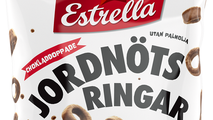 Chokladdoppade Jordnötsringar från Candy People och Estrella, 2021