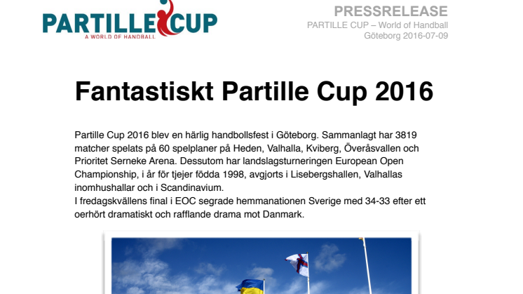 ​Fantastiskt Partille Cup 2016