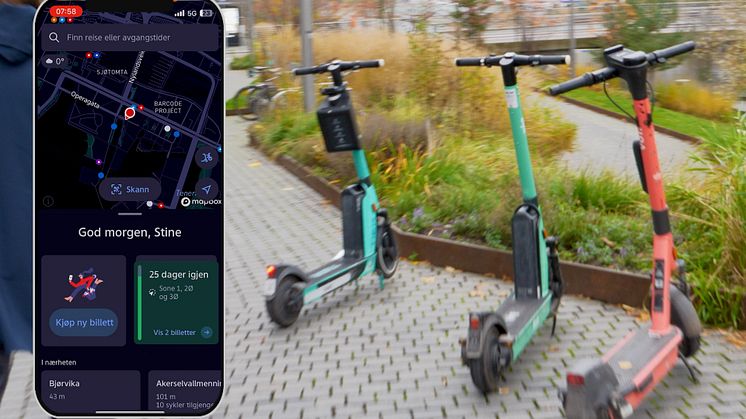 Nå kan du leie elsparkesykler i Ruter-appen