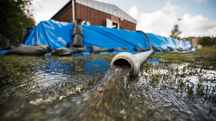 MSB har beslutat att översvämningssituationen i Hallands, Blekinge och Kronobergs län ska utredas. Foto: MSB/Johan Eklund
