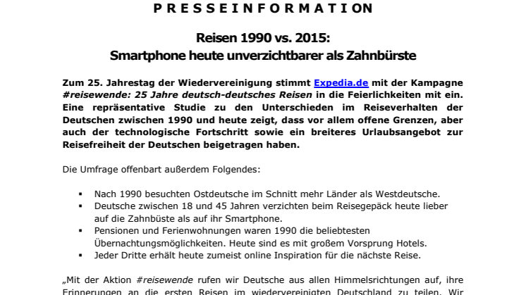 Pressemitteilung: Smartphone heute unverzichtbarer als Zahnbürste