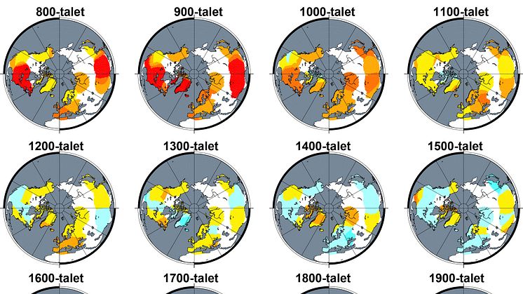 Temperaturavvikelser norra halvklotet de senaste 12 århundradena 