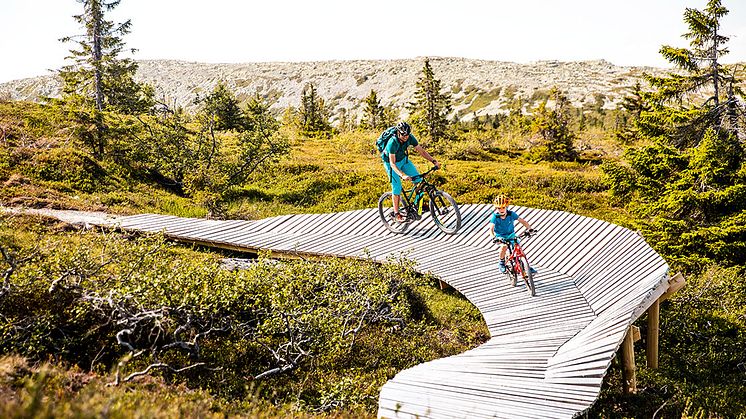 Stisykling er populært i Trysil, og det passer for hele familien. Foto: Andreas Fausko, Trysil