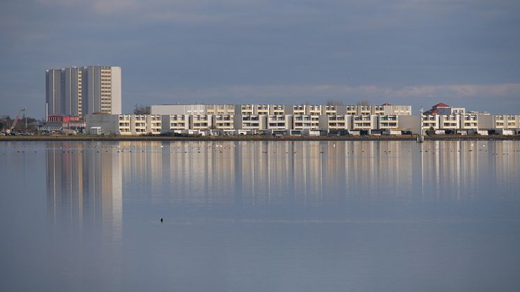 Die Feriensiedlung in Burgtiefe auf Fehmarn wurde von dem dänischen Architekten Arne Jacobsen designt und entworfen. © Tourismus-Service_Fehmarn_Sina_Schweyer