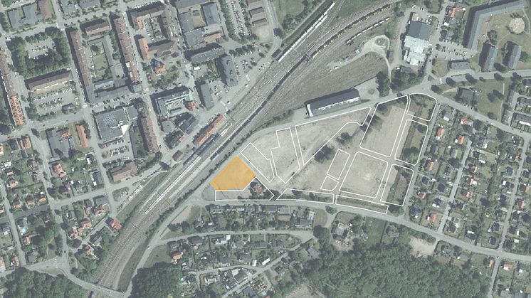 Här visas den tilltänkta placeringen för det nya kommunhuset på Björnekulla ås. 