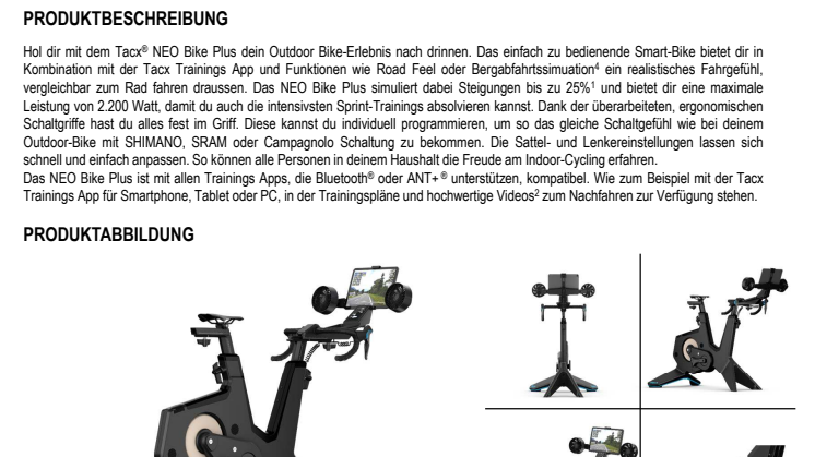 Datenblatt Garmin CH Tacx NEO Bike Plus