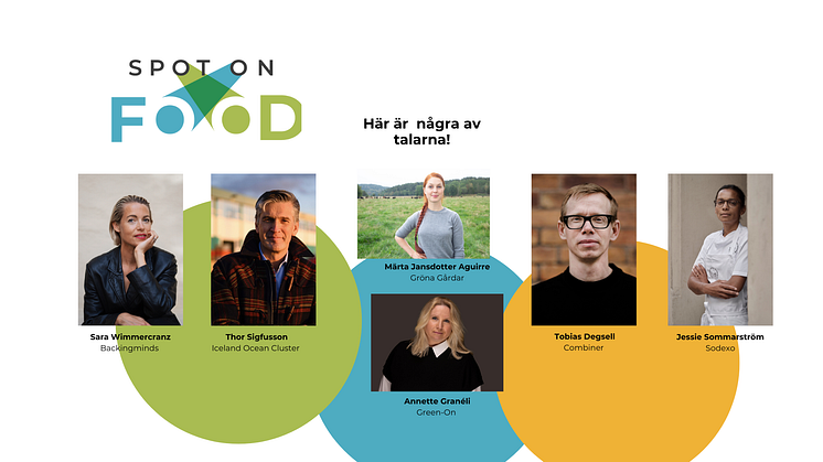 Spot on Food bjuder på ett späckat program med intressanta talare, paneldiskussion med modiga och innovativa entreprenörer, AI-driven matchmaking och chans att diskutera nutidens utmaningar med ledande forskare och experter.