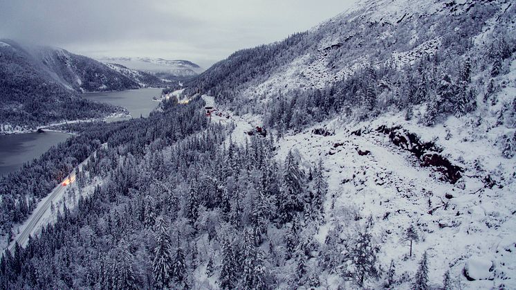 Storheia vindpark - adkomstvei under bygging desember 2016