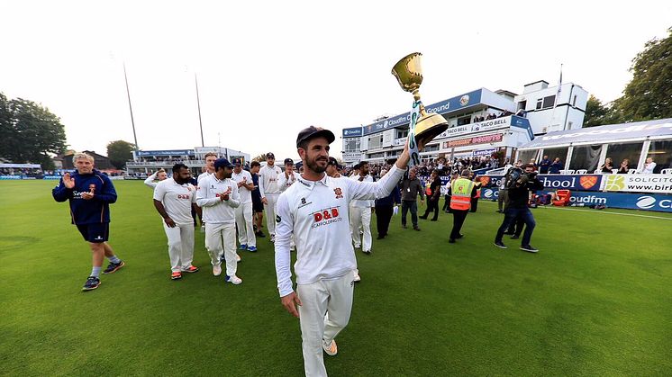 Ryan ten Doeschate with the County Championship trophy in September 2017