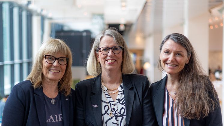 Lisbeth Robertsen (projektledare) Katarina Ekman, (chef för accounting center i Helsingborg) och Irene Contardo (direktör koncernredovisning). 