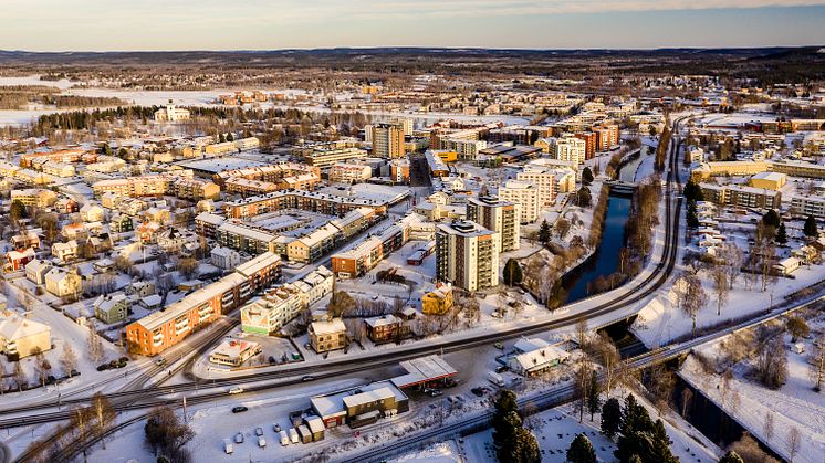 Vy över Boden centrum. Foto Mats Engfors/Fotographic