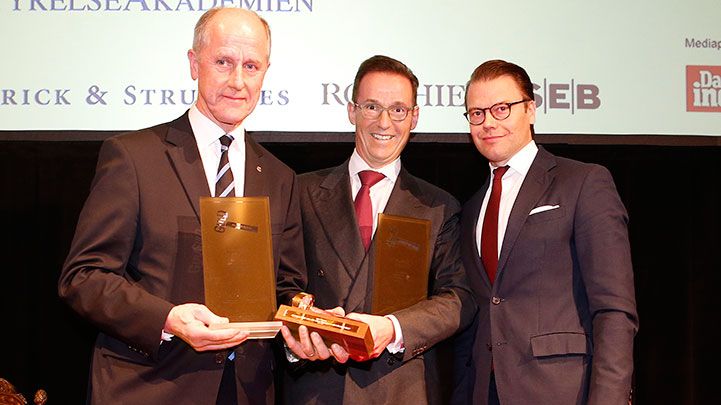 ​Guldklubban 2014: Tomas Billing och Bob Persson erhöll utmärkelsen av Prins Daniel
