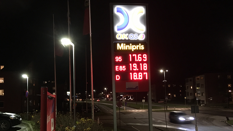 Bränslepriser den 21 november 2021. Foto: Gröna Bilister