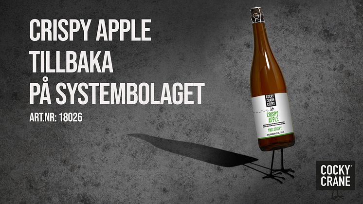 Favorit i repris! Kundernas önskemål går i uppfyllelse - Cocky Crane Crispy Apple tillbaka på Systembolaget för fjärde året