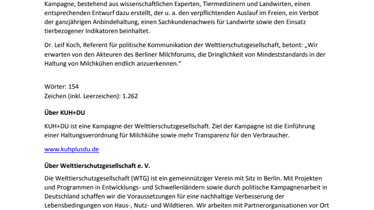 8. Berliner Milchforum: Eine Plattform für mehr Tierwohl?