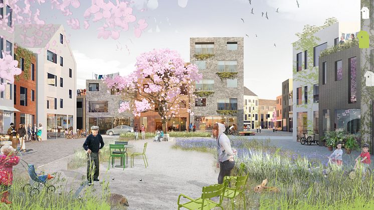 Visionär bild av framtida Burlövs kommun. Illustration: Nyrèns arkitektkontor
