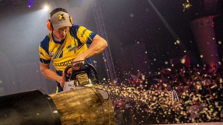 Ferry Svan under VM i Prag 2019. Foto: STIHL TIMBERSPORTS®