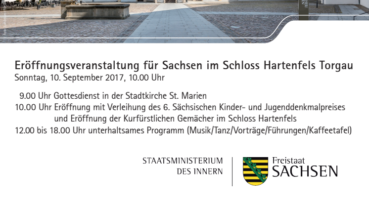Plakat: Tag des offenen Denkmals - Eröffnungsveranstaltung für Sachsen im Schloss Hartenfels Torgau