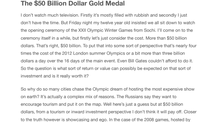 The $50 Billion Dollar Gold Medal