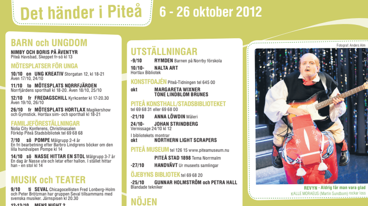 Det händer i Piteå 6-26 oktober 2012