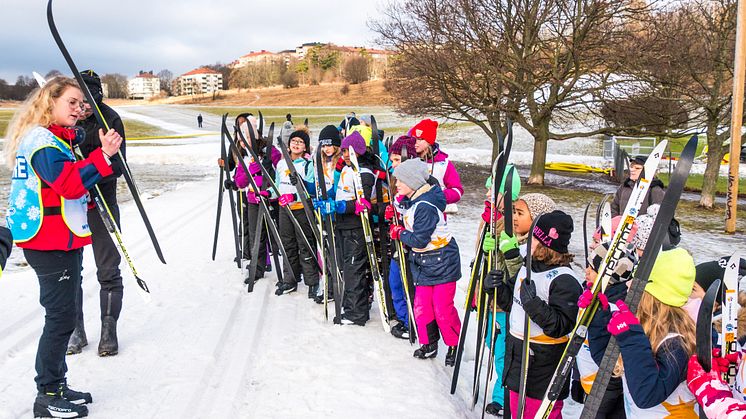 Alla på snö på Gärdet. Foto: Klas Rockberg/Svenska Skidförbundet