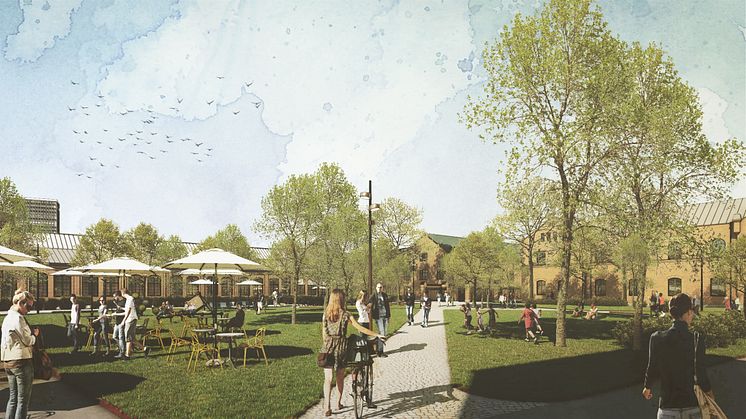 Kulturparken – en ny park som föreslås byggas utanför Culturen. Illustration: Archus och Sweco Architects
