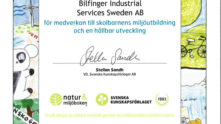 Bilfinger stödjer miljöutbildning och en hållbar utveckling