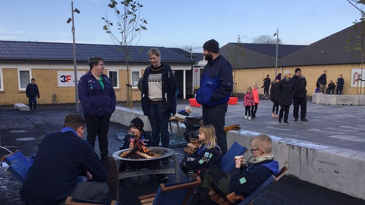 De lokale spejdere var med til at markerer den festlige indvielse