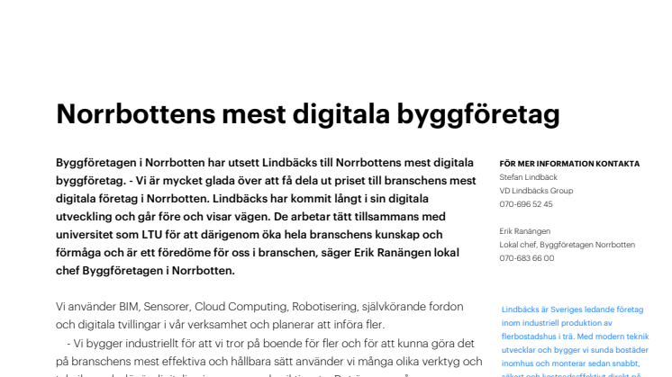 Norrbottens mest digitala byggföretag