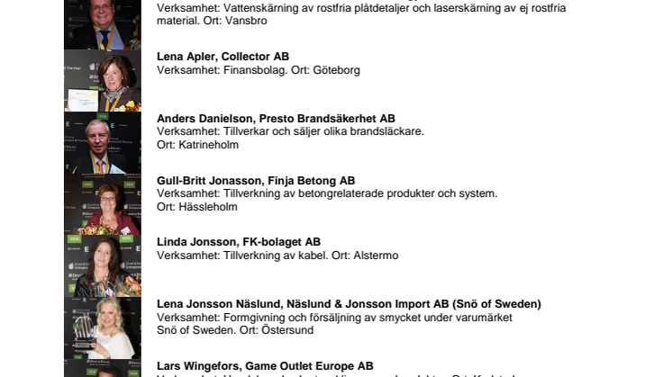 På torsdag avgörs det: Vem blir Sveriges främsta entreprenör?  Här är listan på de nio finalisterna