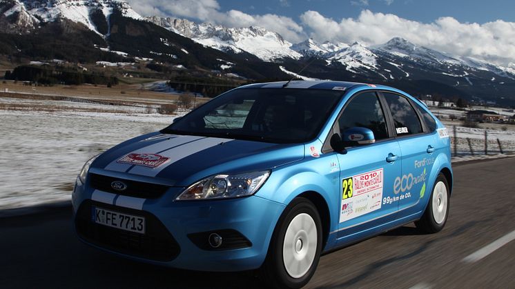 TRIPPELSEGER FÖR FORD I MONTE CARLO-RALLYT FÖR MILJÖBILAR