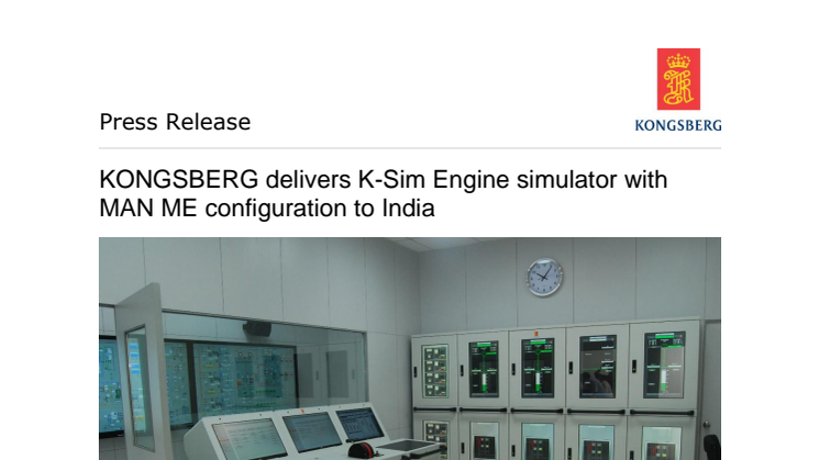 KONGSBERG delivers K-Sim Engine simulator with MAN ME configuration to India