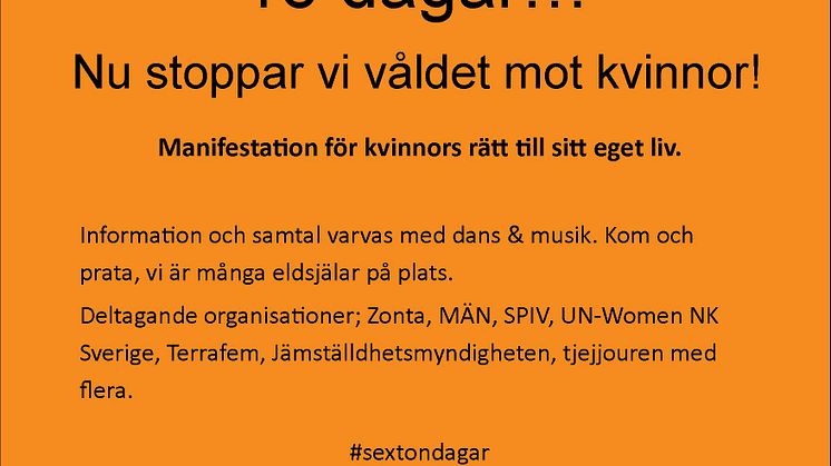 25 november manifestation mot kvinnovåld och för kvinnors rätt till egna liv