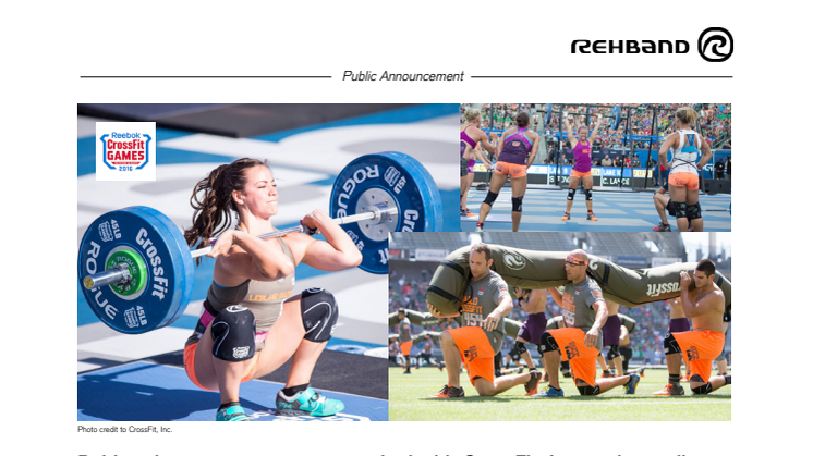 Rehband announces a two-year deal with CrossFit, Inc. and proudly presents the Rehband CrossFit® Games Edition Knee Sleeves