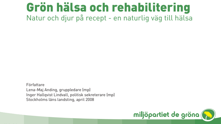 Grön hälsa och rehabilitering