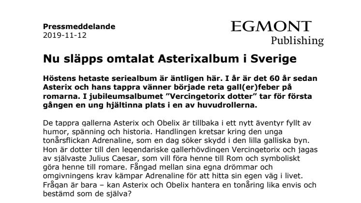Nu släpps omtalat Asterixalbum i Sverige