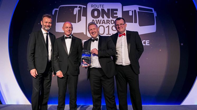 Colin Barnes receiving his Engineer of the Year award at the routeone Awards