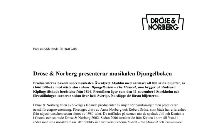 Dröse & Norberg presenterar musikalen Djungelboken