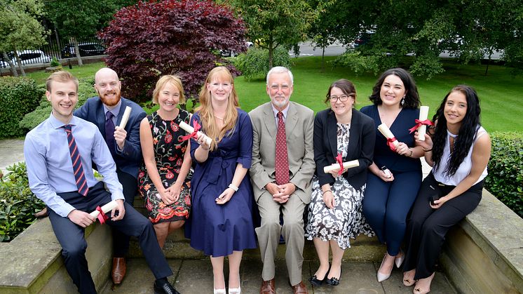 L-r  Joe Phillips, Tom Nicholson, Amanda Clarke, Gillian Fraser, Dr Phil Adams, Rebecca Craig Lindsey Marshall, Nicola Miller