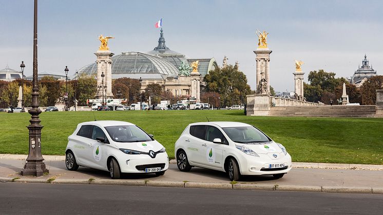175 000 utsläppsfria kilometer under COP21 tack vare elbilar från Renault och Nissan
